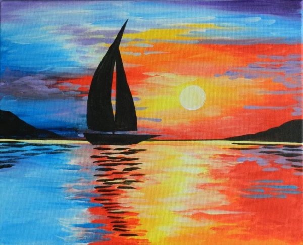 Рисование восхода солнца