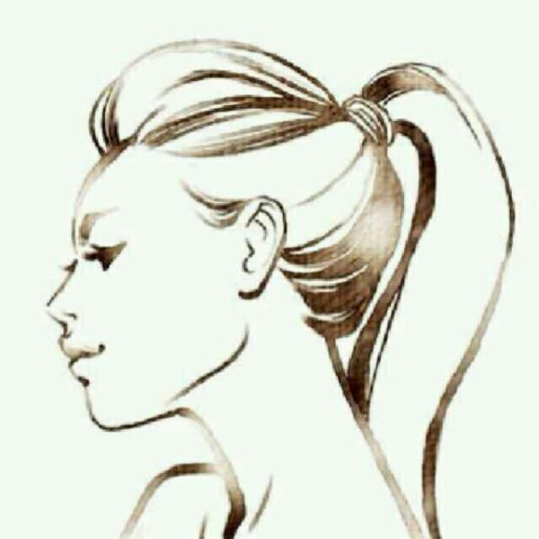 Эскиз для причесок в профиль