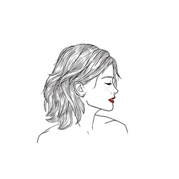 Лицо с боку скетч