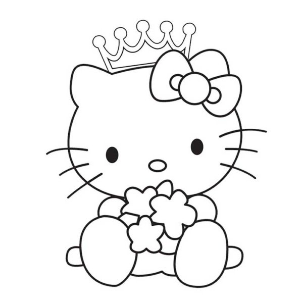 Раскраска Хелло Китти принцесса