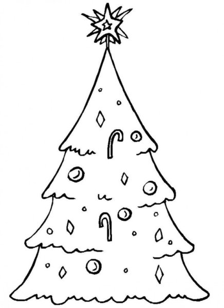 Раскраска елочка Новогодняя