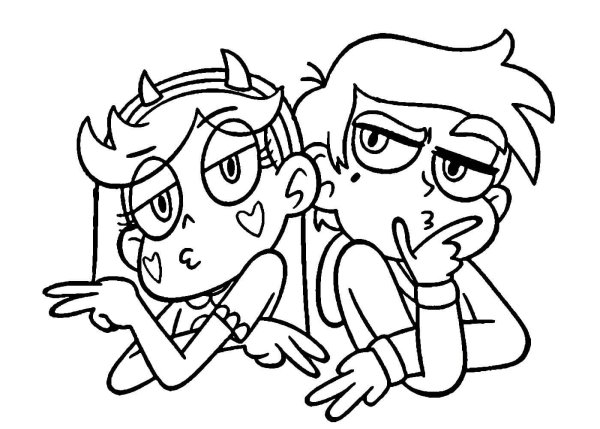 Звёздочка Баттерфляй и Марко расскраска