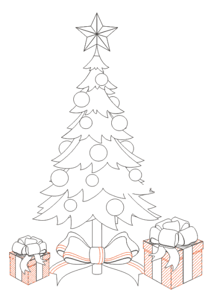 Елка карандашом