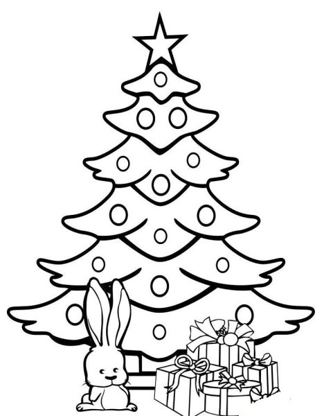 Новогодняя елка рисунок карандашом