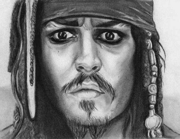 Капитан Джек Воробей для срисовки