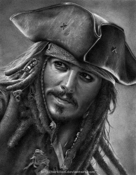 Капитан Джек Воробей эскиз