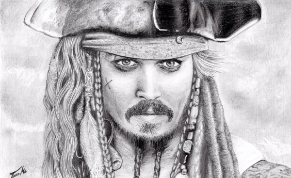 Капитан Джек Воробей карандашом легко