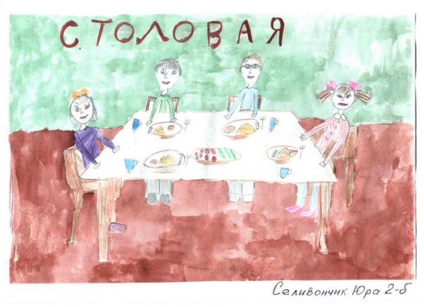 Рисунки школьных столовых