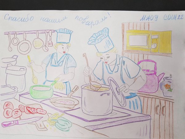 Раскраска дети в столовой