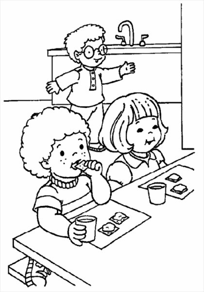 Семейный ужин раскраска для детей