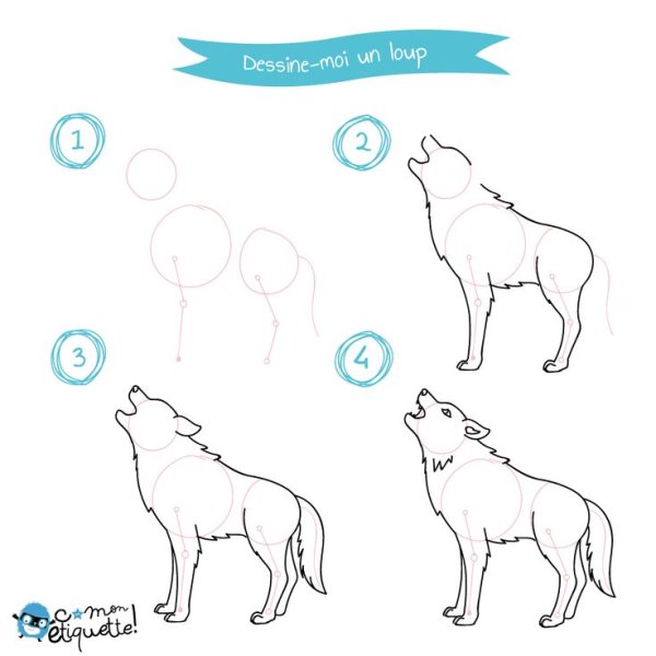 Волк рисунок карандашом для детей