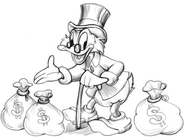 Скрудж макдак карандашом