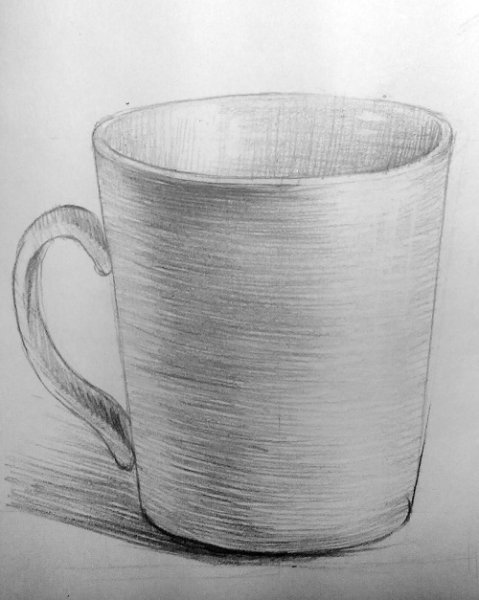 Металлическая Кружка рисунок карандашом