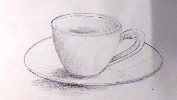 Чашка рисунок карандашом