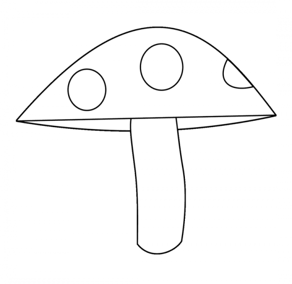 Гриб мухомор срисовать