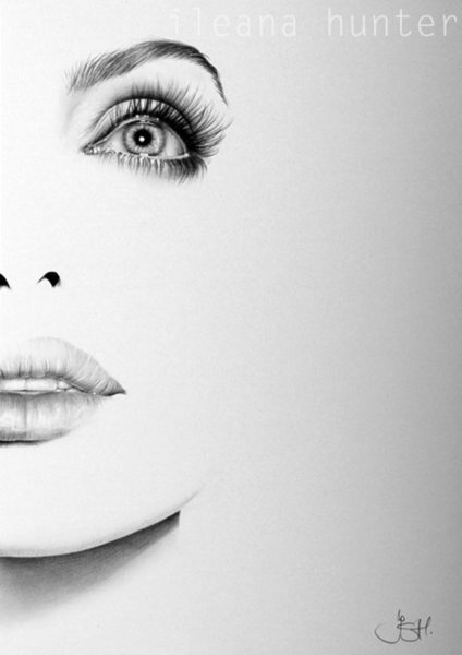 Анджелина Джоли портрет карандашом