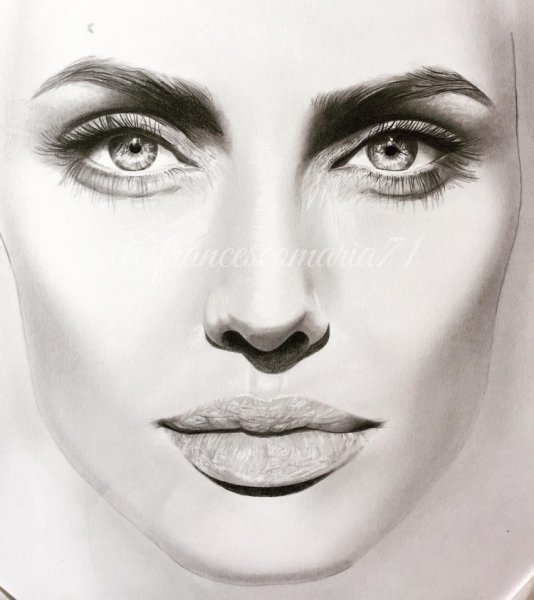 Анджелина Джоли рисунок карандашом