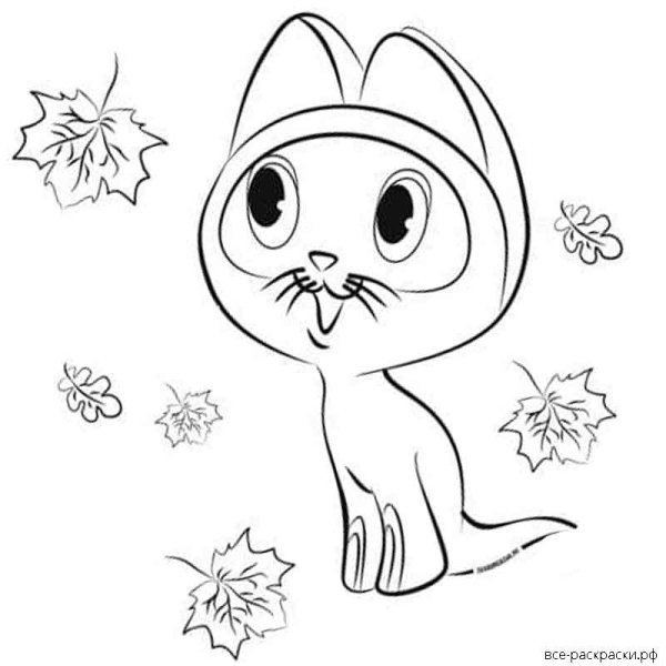 Котенок Гав раскраска для малышей