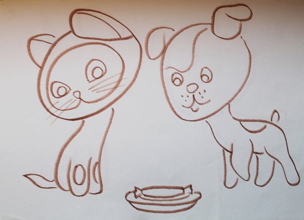 Котенок Гав поэтапное рисование