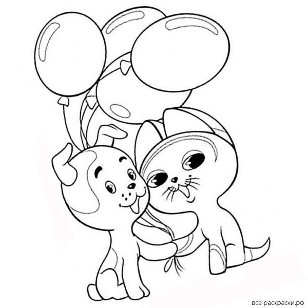 Котенок Гав раскраска для малышей