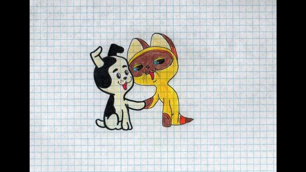 Котенок по имени Гав для срисовки