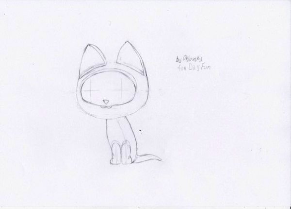 Котенок Гав карандашом