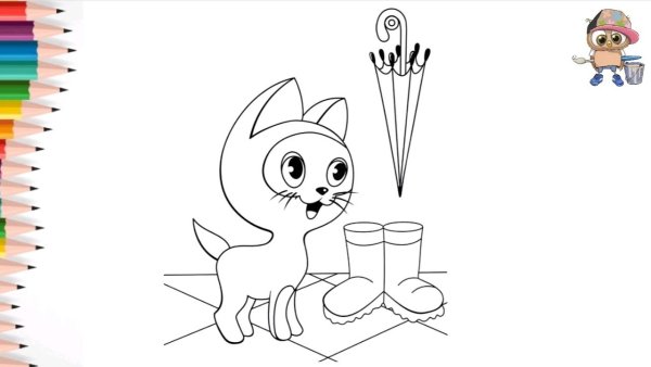 Раскраски мультик котенок Гав для детей 3 лет