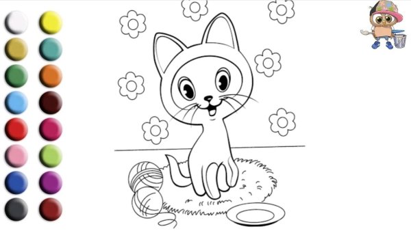 По шагово рисовать котенка Гав