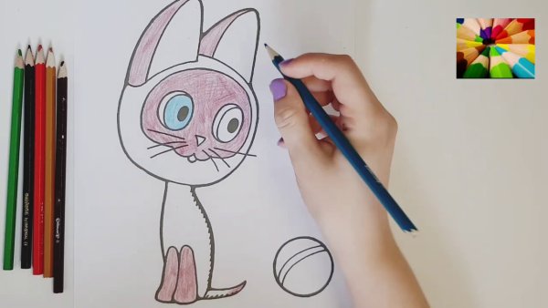 Котенок по имени Гав нарисовать поэтапно