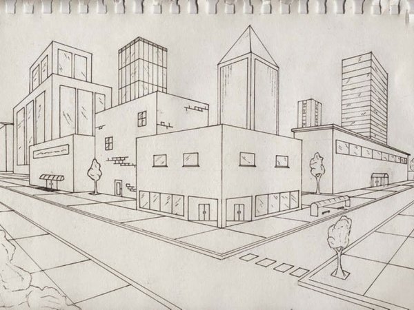 Эскиз современного города
