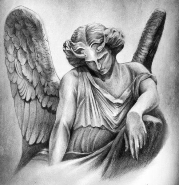 Рисунок ангела карандашом