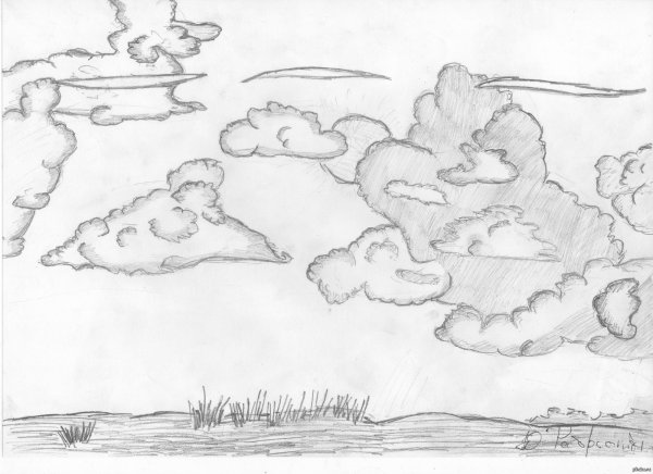 Облака карандашом