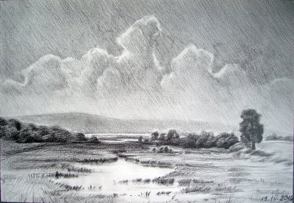 Облака карандашом