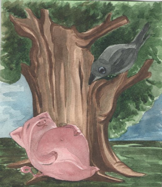 Иллюстрация к басне свинья под дубом 5 класс