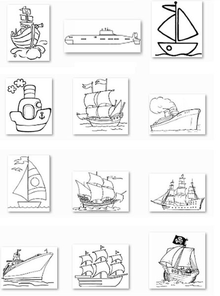 Раскраска водная транспорт