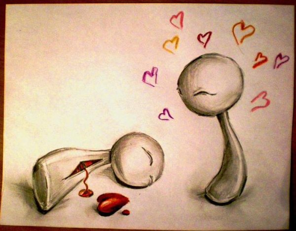 Человечек с разбитым сердцем