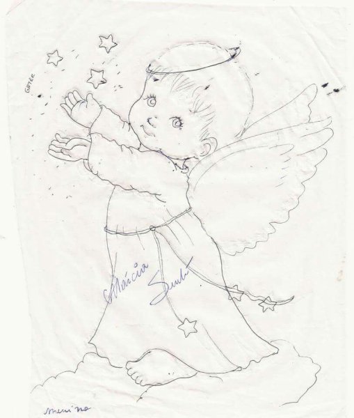Ангелочек рисунок карандашом