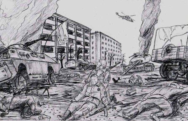Рисунок на тему ВОВ карандашом