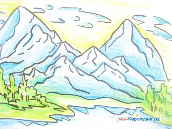 Горы карандашом