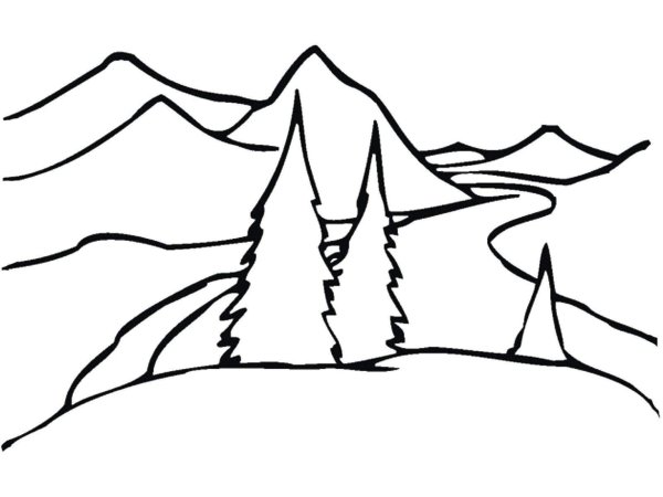 Раскраска природа горы