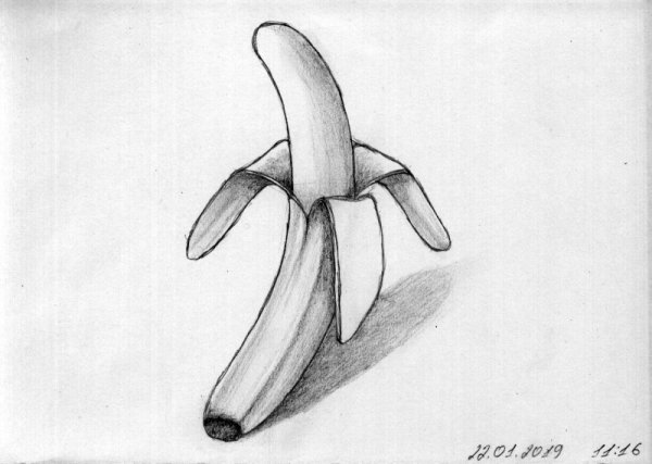 Банан карандашом