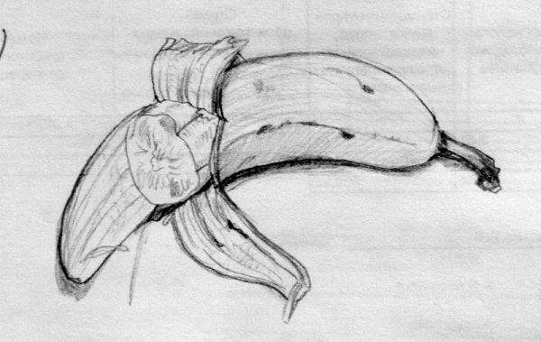 Банан карандашом