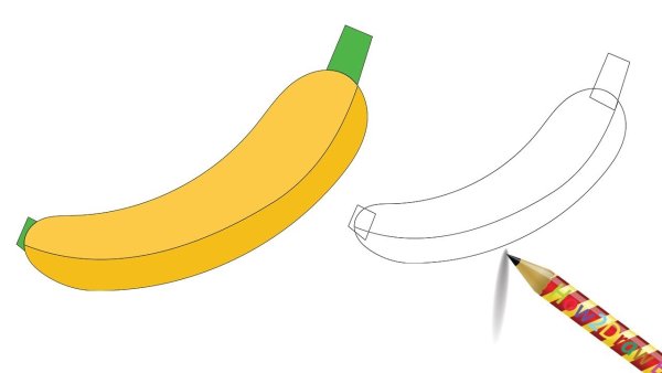 Банан карандашом