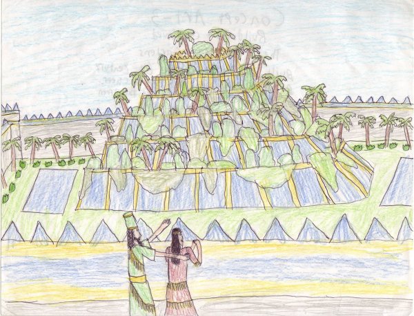 Висячие сады Семирамиды раскраска для детей