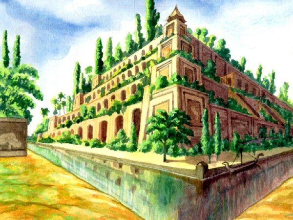 Висячие сады Семирамиды рисунок