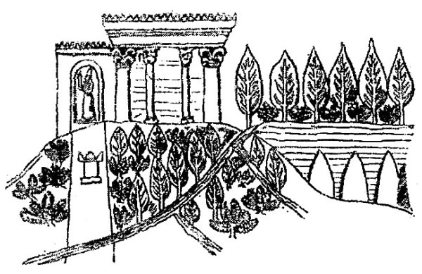 Висячие сады Семирамиды семь чудес света рисунок
