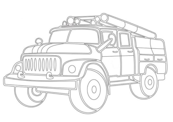 Раскраски пожарная машина ЗИЛ 131