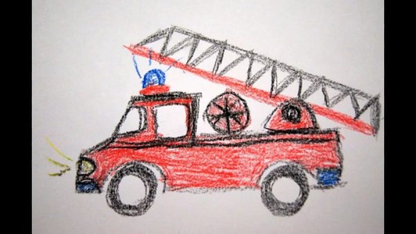 Рисование для детей пожарная машина