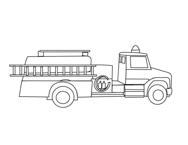 Трафарет пожарной машины для рисования