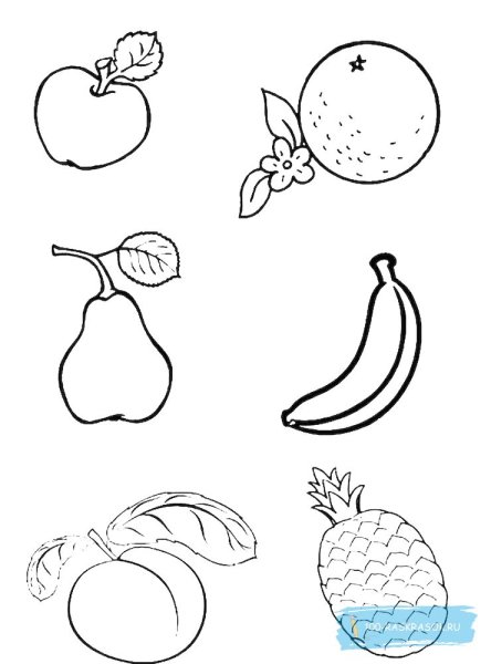Фрукты раскраска для детей